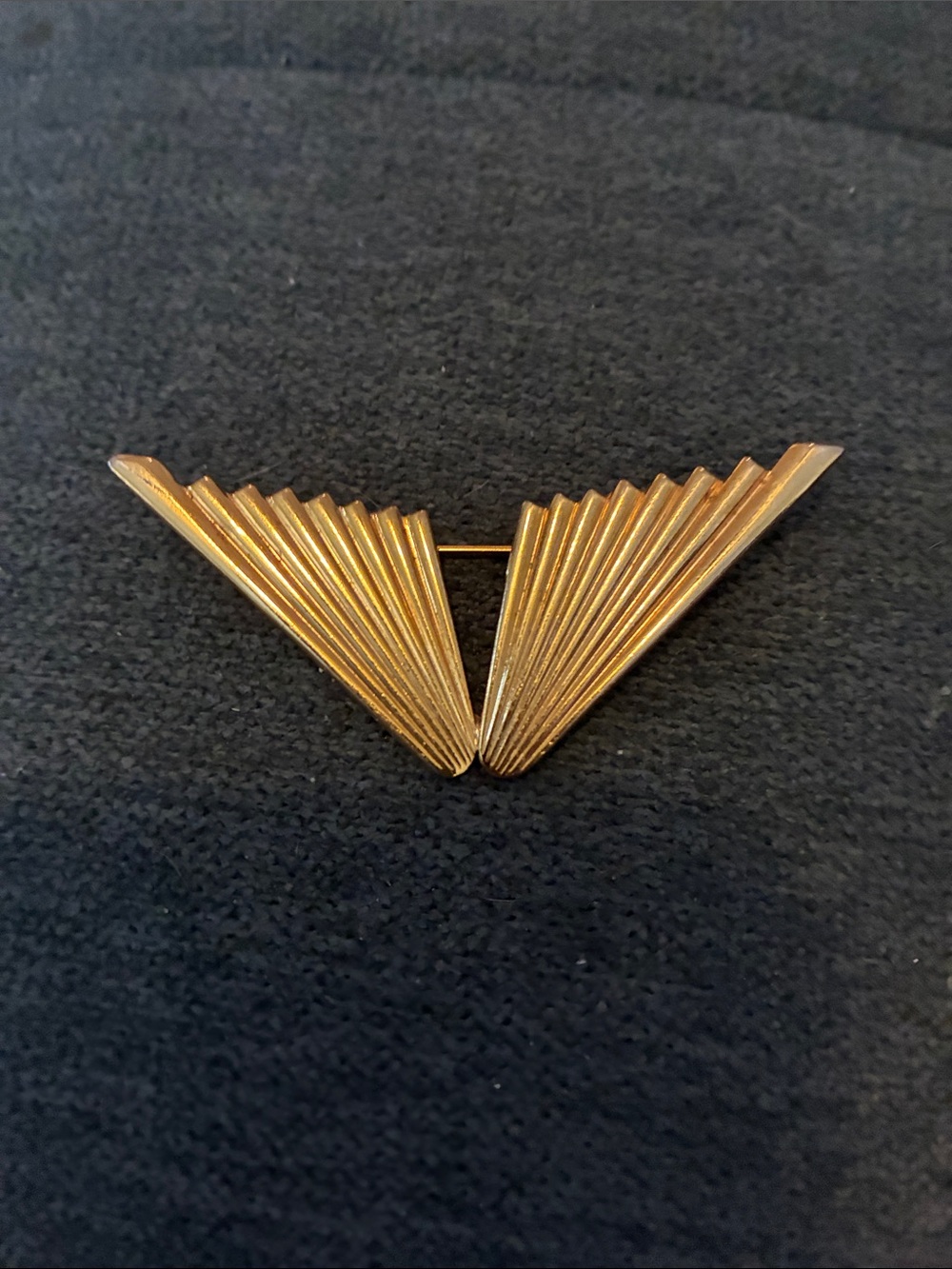 Vintage Gold Fan-Style Wing (Victory) Brooch - Elegant Women’s Jewelry